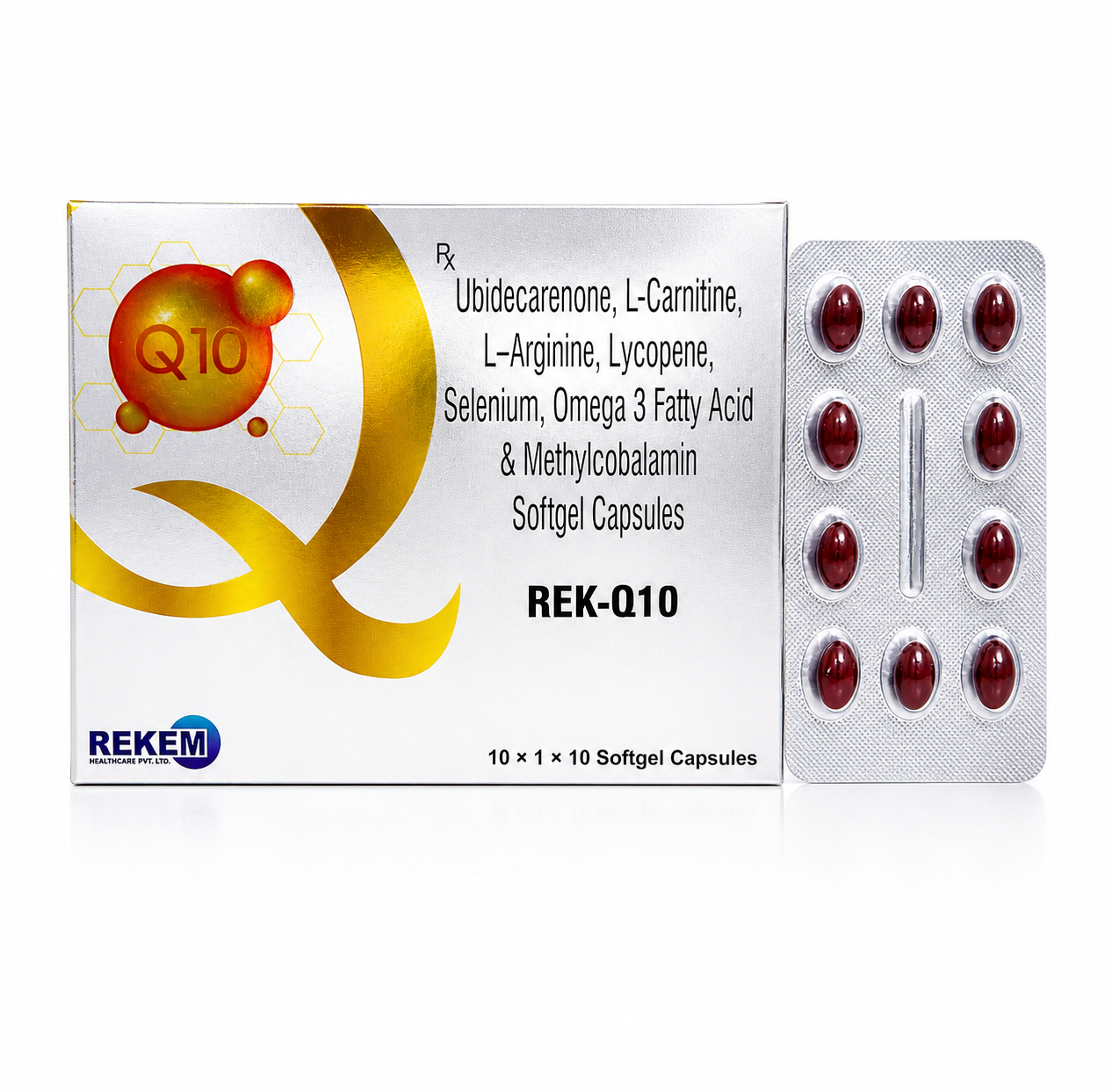 Ubidecarenone, L-Carnitine, L-Arginine, Lycopene, Selenium, Omega 3 Fatty Acid, Methylcobalamin, softgel Capsules